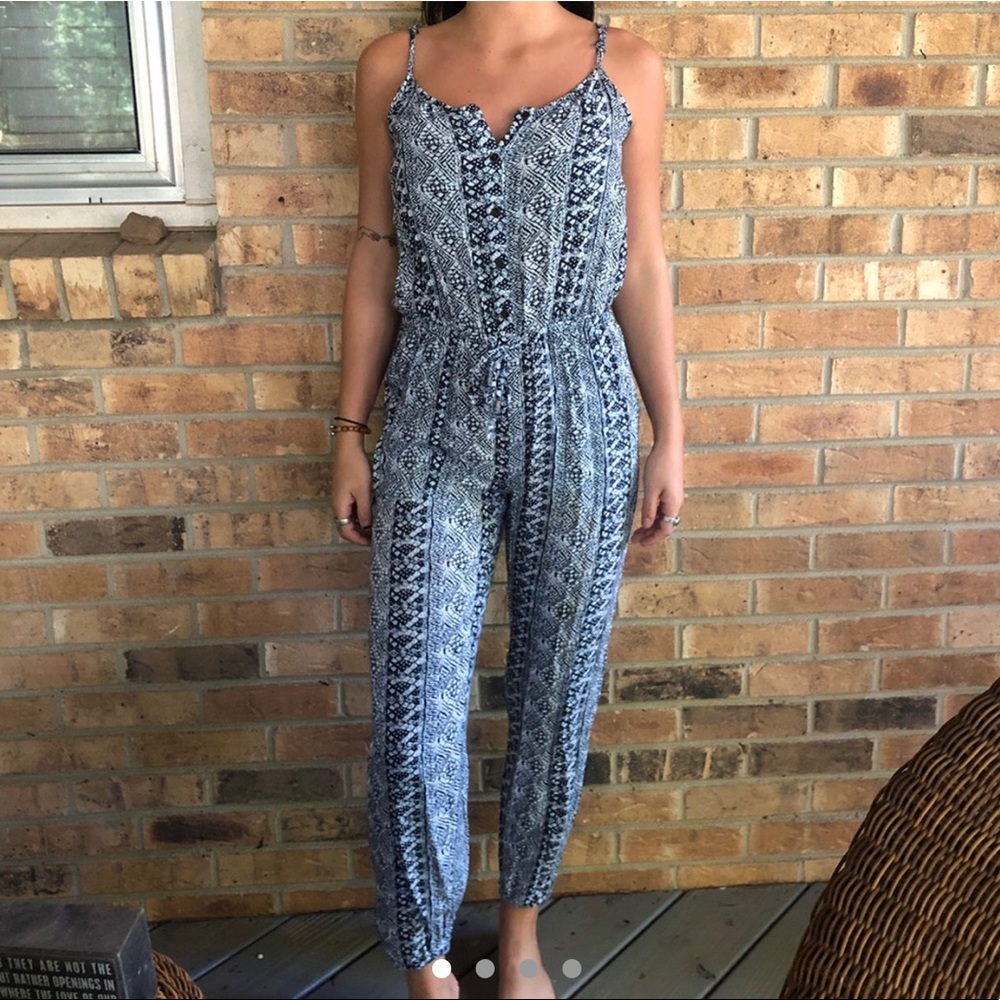 Blue and white jumpsuit! Size small